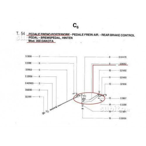 Pedale freno posteriore Gilera Dakota...