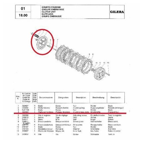 Piatto frizione Gilera KZ e KK 125 -...