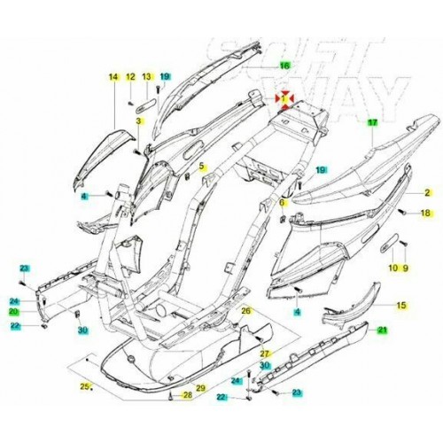 Fianco destro Piaggio NRG Power e...