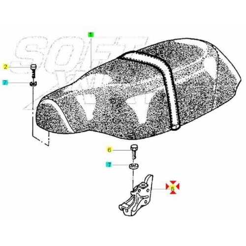 Gancio apertura sella Piaggio Typhoon...