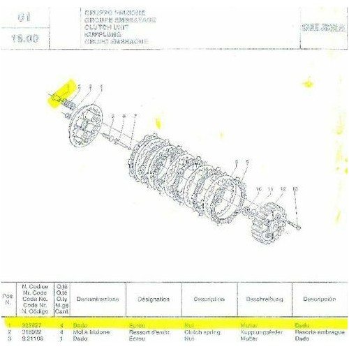 Dado frizione gilera epoca