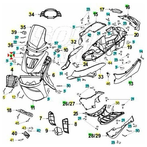 Scudo anteriore verde per Peugeot...