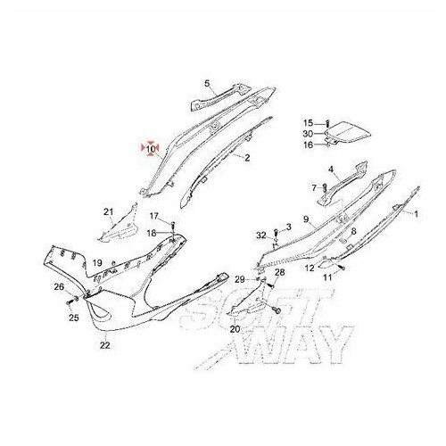 Fianchetto posteriore destro Gilera...