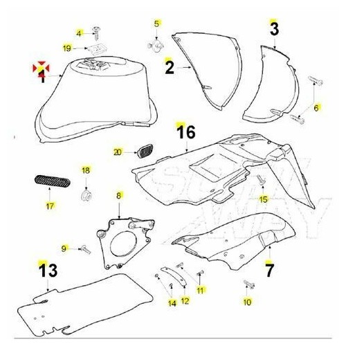 Plastica inferiore scudo Peugeot...