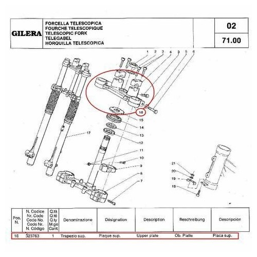 Staffa superiore sterzo Gilera RRT...