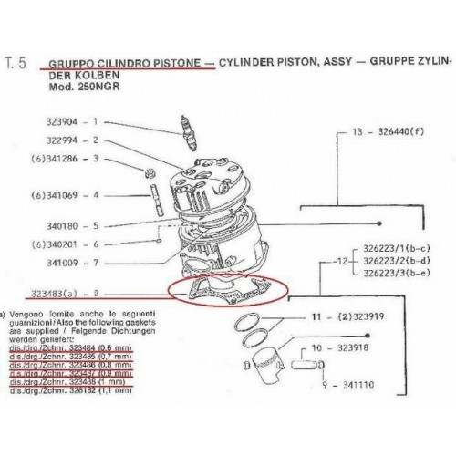 Guarnizione base cilindro Gilera NGR...