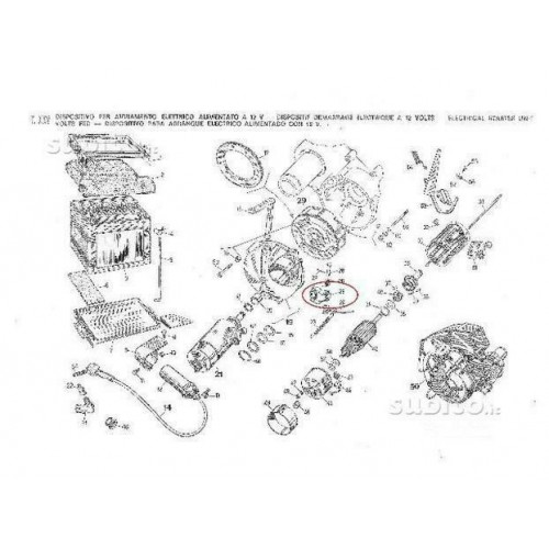 Forcella pignone avviamento Ape P350...