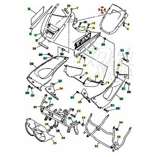 Cupolino fume Yamaha TDM 850 3VD -...