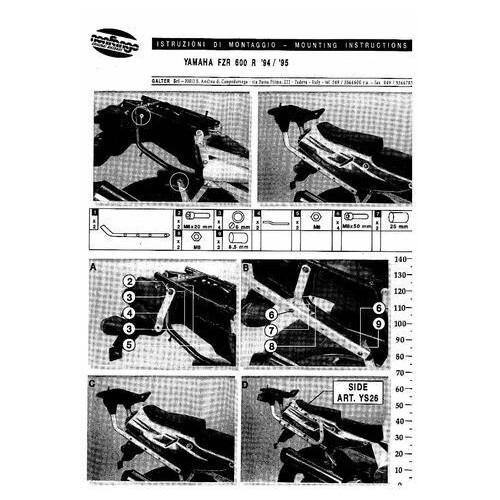 Supporti specifici piastra Yamaha FZR...