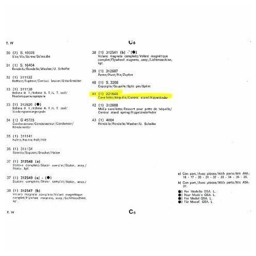 Cavalletto centrale Gilera GSA 221640...