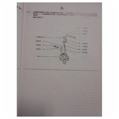 Catalogo ricambi Superbravo 3 marce