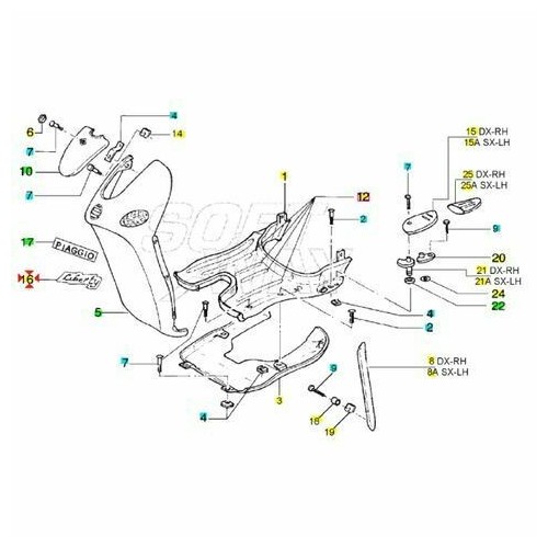 Targhetta anteriore Piaggio Liberty...
