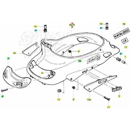 Carena posteriore Piaggio Liberty