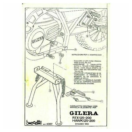 Cavalletto centrale Gilera RTX e HAWK