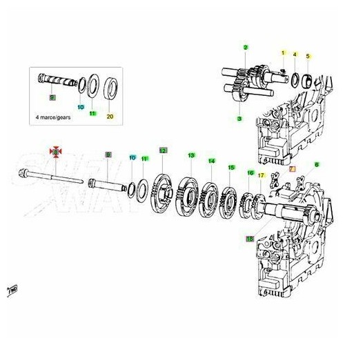Stelo cambio 3 e 4 marcia Ape TM P703
