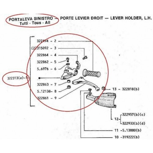 Comando portaleva con leva sinistro...