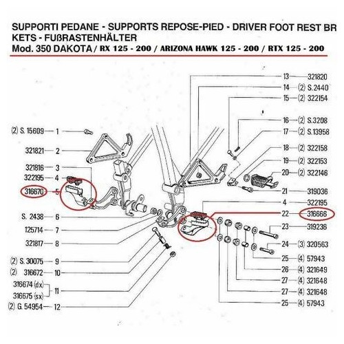 Staffa poggiapiedi Gilera Arizona...