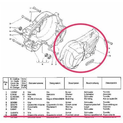 Coperchio volano per Gilera MXR - MX1...