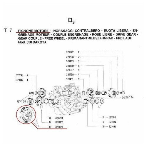 Coppia primaria Gilera Dakota 350 -...
