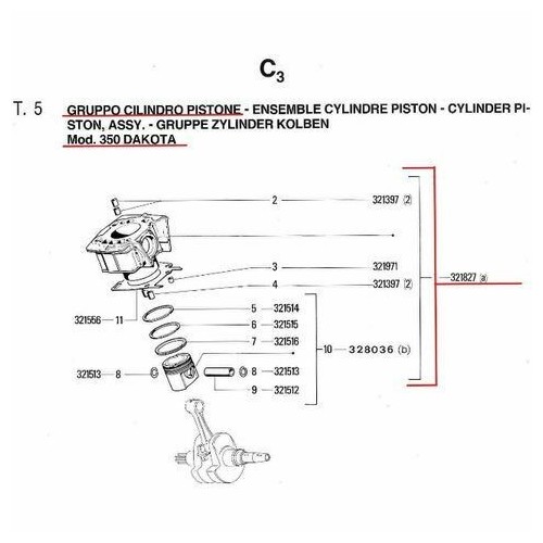 Cilindro Gilera Dakota ER e XRT 350 -...