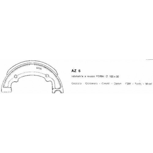 Ceppi freno forma AZ 6 da 125 x 20