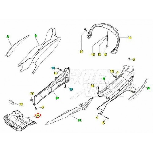 Chiusura inferiore spoiler Piaggio X8...