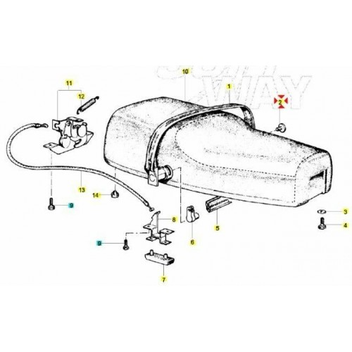 Vite fissaggio sella Piaggio Vespa...