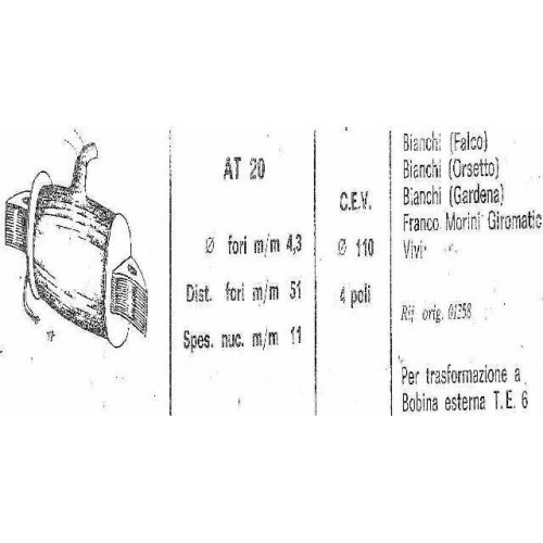 Bobina AT 20 Bianchi Franco Morini