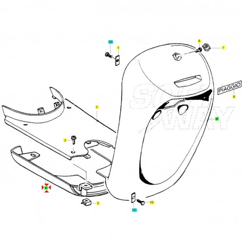 Puntone sottopedana Piaggio Free FL e...