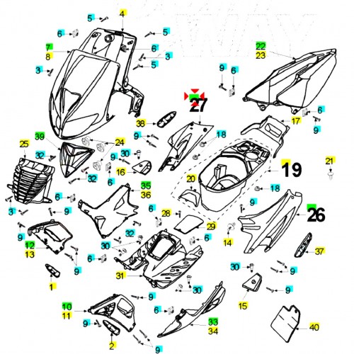 Carena posteriore laterale Peugeot...