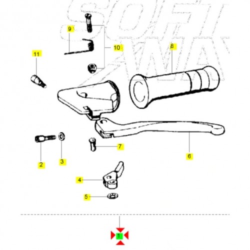 Comando freno sinistro nero Piaggio...