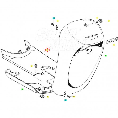 Pedana poggiapiedi Piaggio Free FL e...