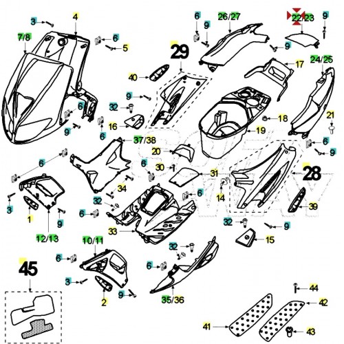 Chiusura carena posteriore Peugeot...