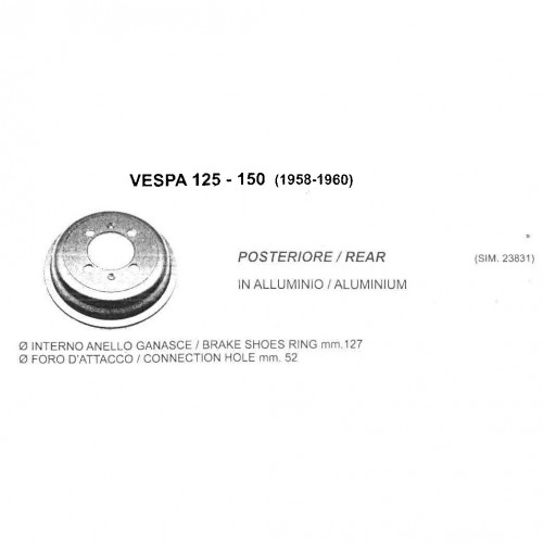 Tamburo freno posteriore Vespa VNA e...