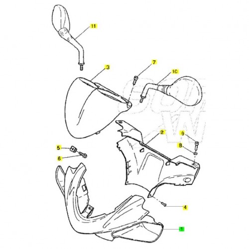 Coprimanubrio anteriore Yamaha Aerox