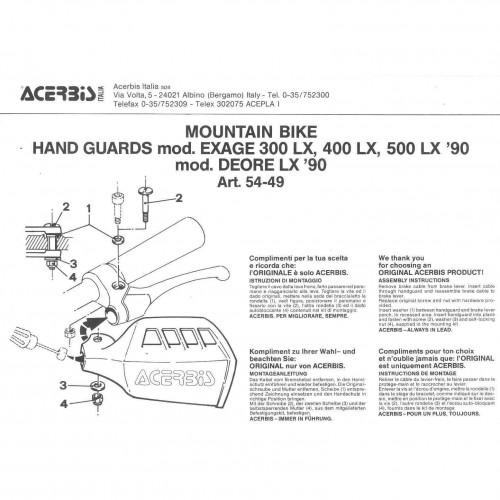 Coppia paramani mountain bike Acerbis