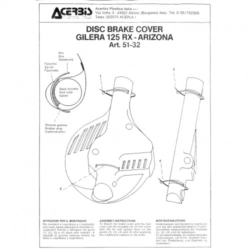Copridisco Gilera RX e Arizona