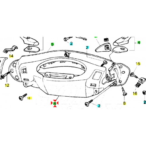 Coprimanubrio posteriore Piaggio Hexagon