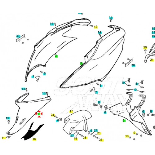 Copertura sottosella Derbi Atlantis