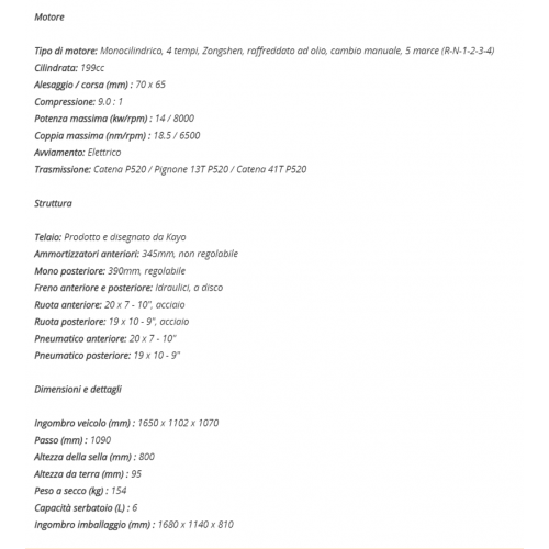 Quad Kayo A200 a 4 Tempi