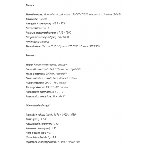 Quad Kayo Storm 180 cc a 4 Tempi