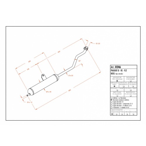 Marmitta Piaggio SI e Boss - Sito 0246