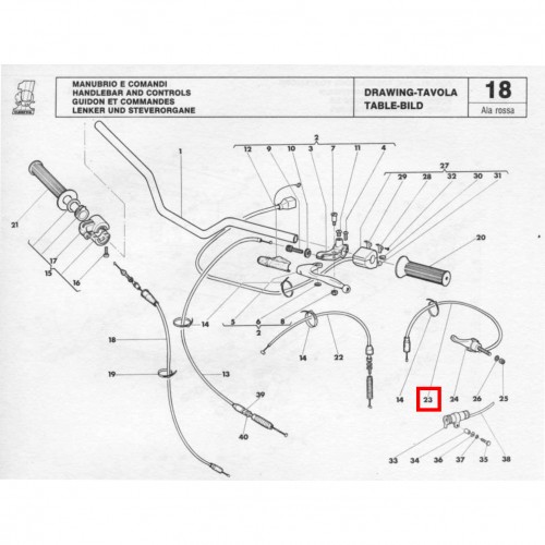 Corda comando aria Cagiva Ala Rossa...