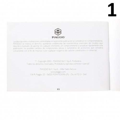 Manuale uso e manutenzione Piaggio...