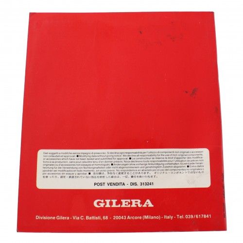 Manuale uso e manutenzione Gilera RC...