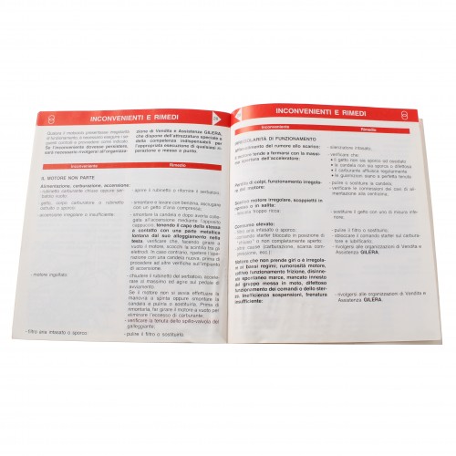 Manuale uso e manutenzione Gilera RC...