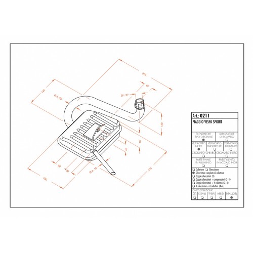 Scarico Piaggio Vespa Sprint
