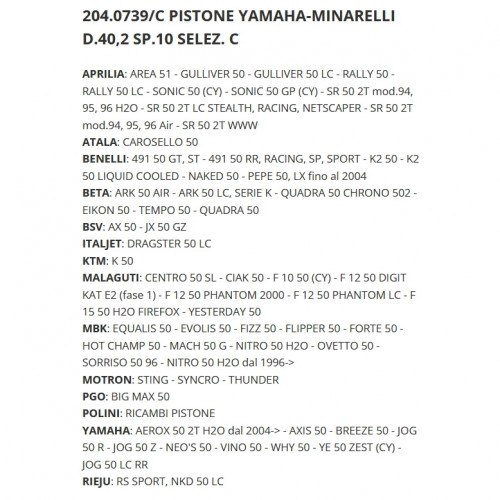 Pistone Polini per scooter con motore...