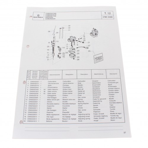 Catalogo ricambi Gilera Zulu