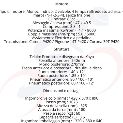 Pit Bike Kayo TS90 Semiautomatico 4...